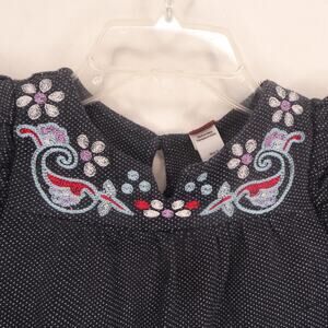 Tea Girls 5‎ Dress Blue Short-sleeved Embroidered Collar